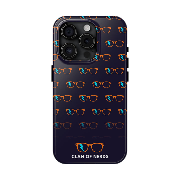 Orange/Cyan Glasses Pattern Tough Phone Case by Clan of Nerds