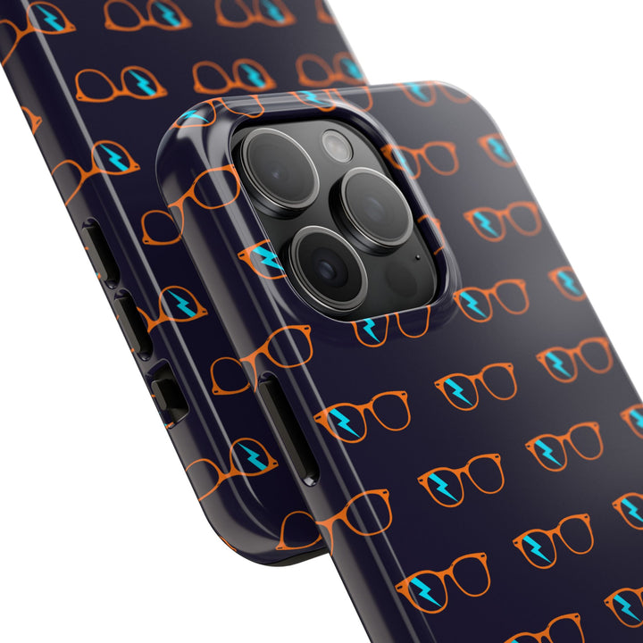 Orange/Cyan Glasses Pattern Tough Phone Case by Clan of Nerds