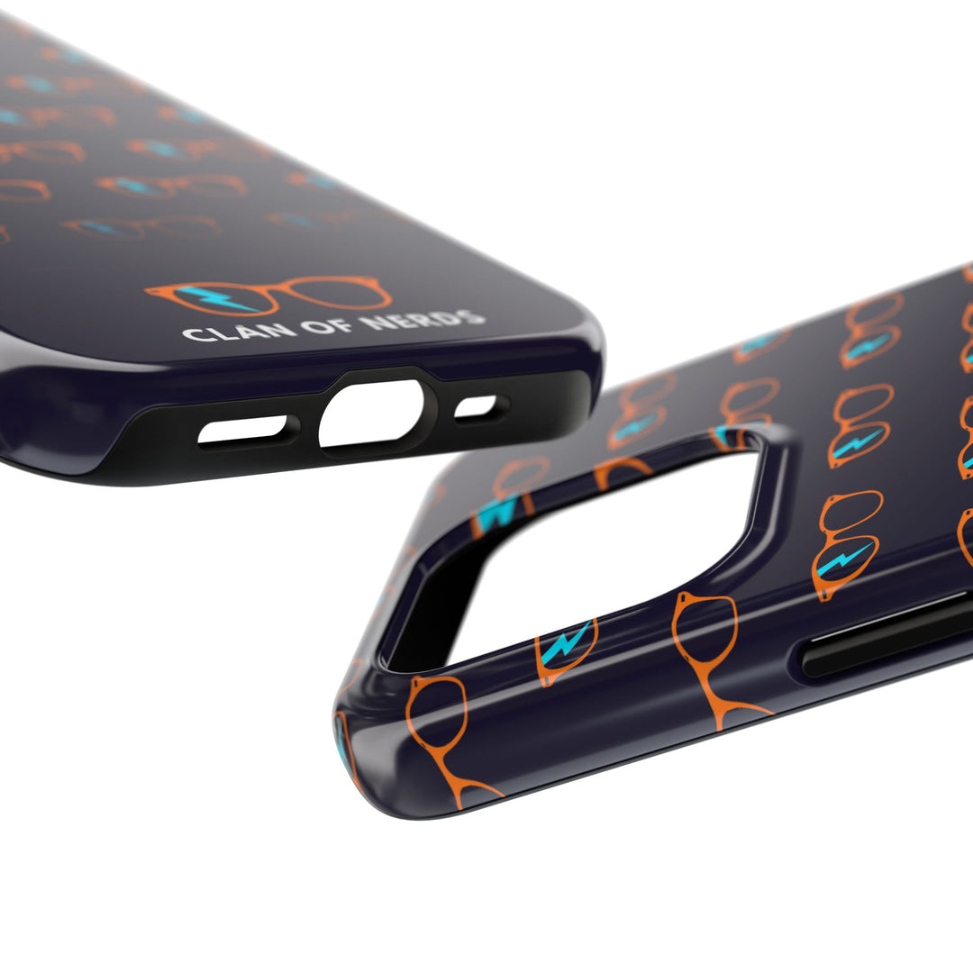 Orange/Cyan Glasses Pattern Tough Phone Case by Clan of Nerds