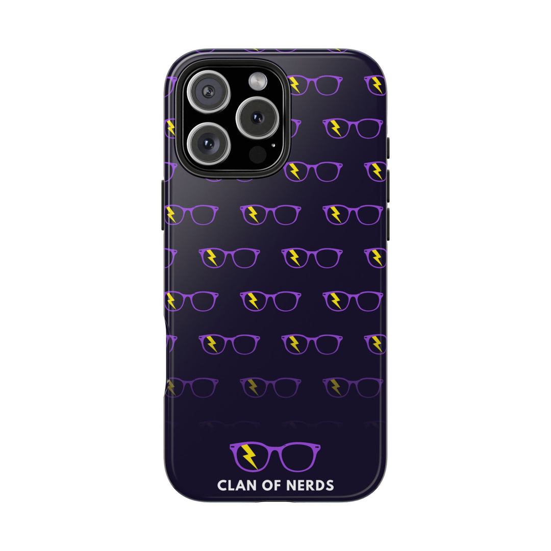 Purple/Yellow Glasses Pattern Tough Phone Case by Clan of Nerds