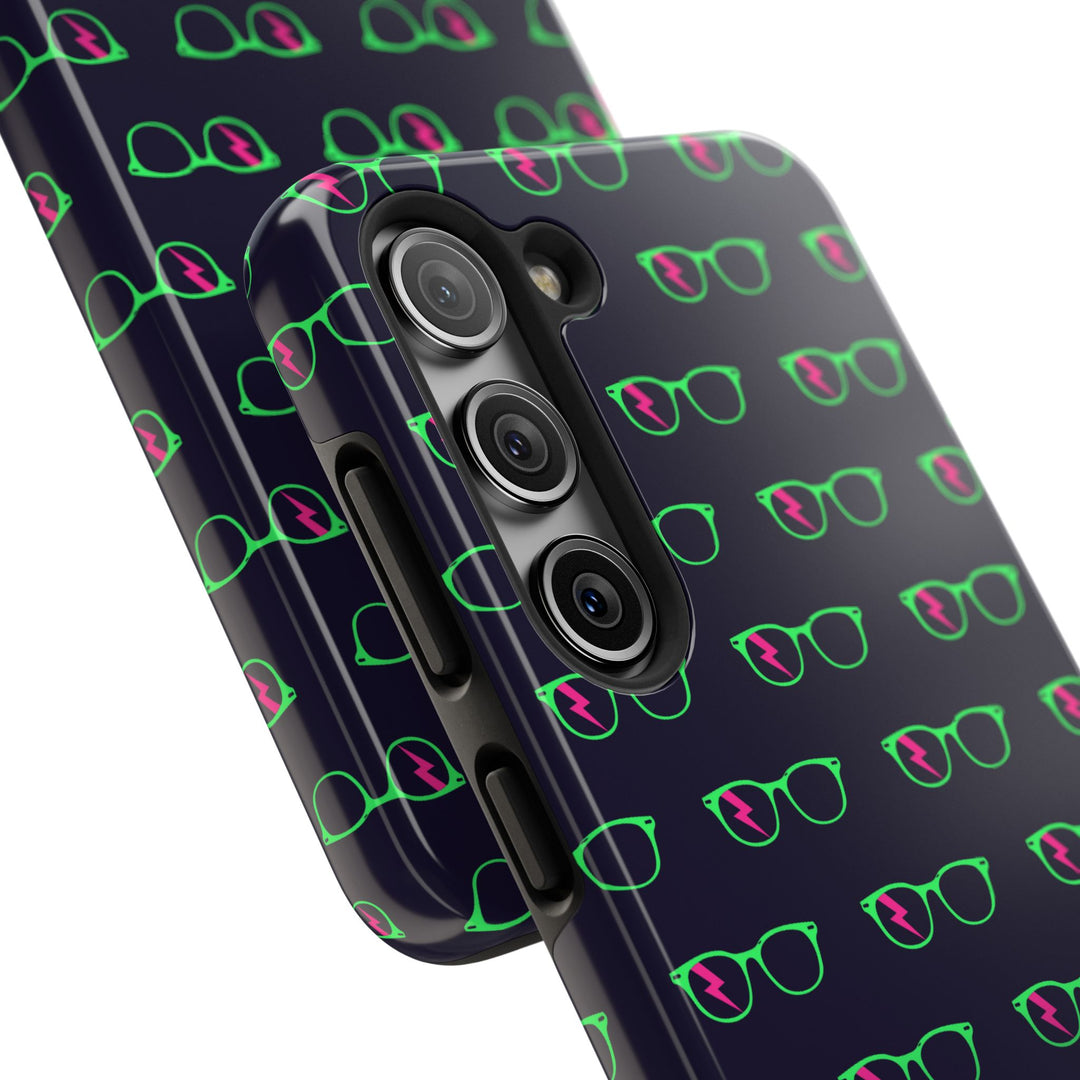 Green/Pink Glasses Pattern Tough Phone Case by Clan of Nerds