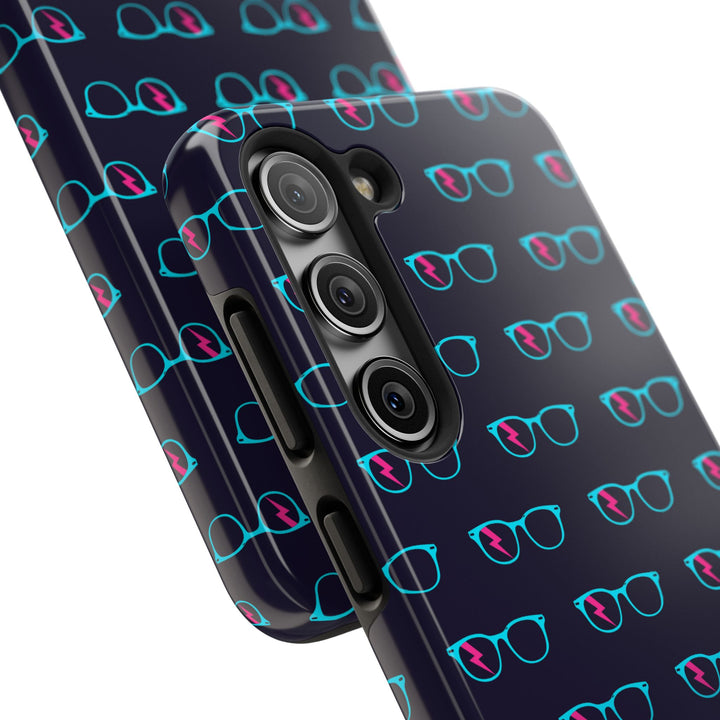 Cyan/Pink Glasses Pattern Tough Phone Case by Clan of Nerds