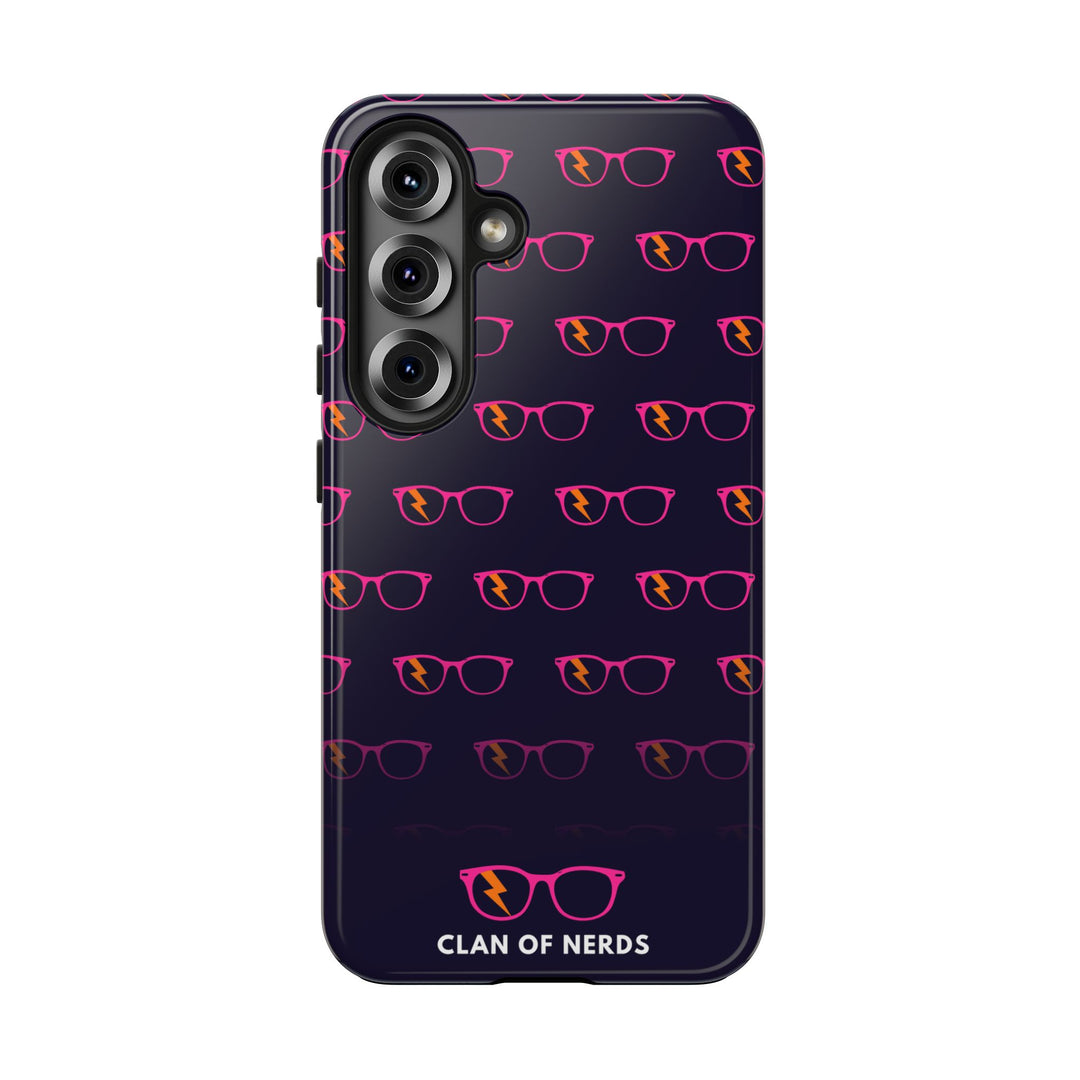 Pink/Orange Glasses Pattern Tough Phone Case by Clan of Nerds
