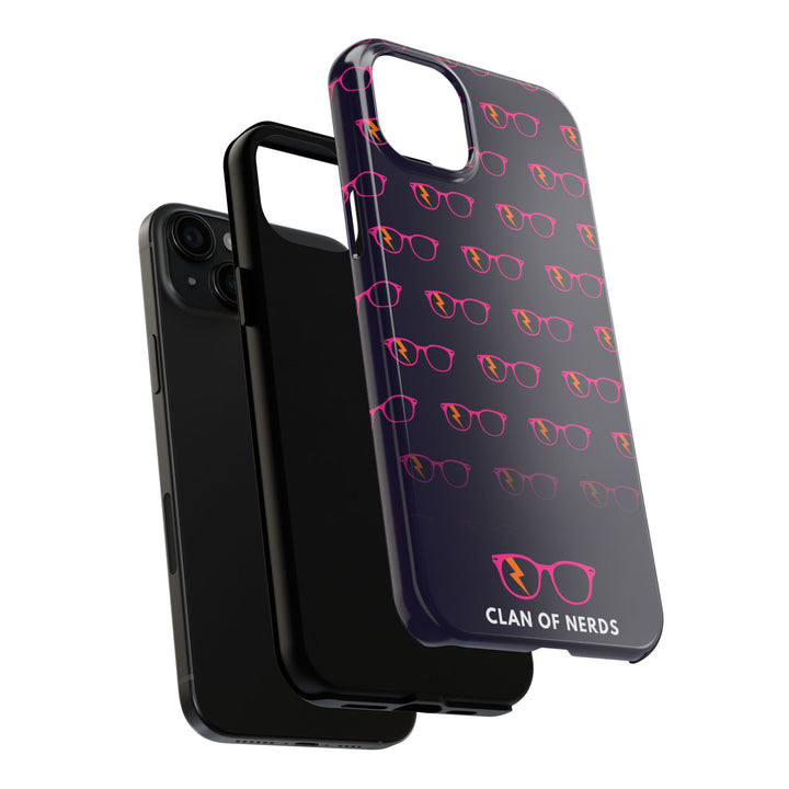 Pink/Orange Glasses Pattern Tough Phone Case by Clan of Nerds