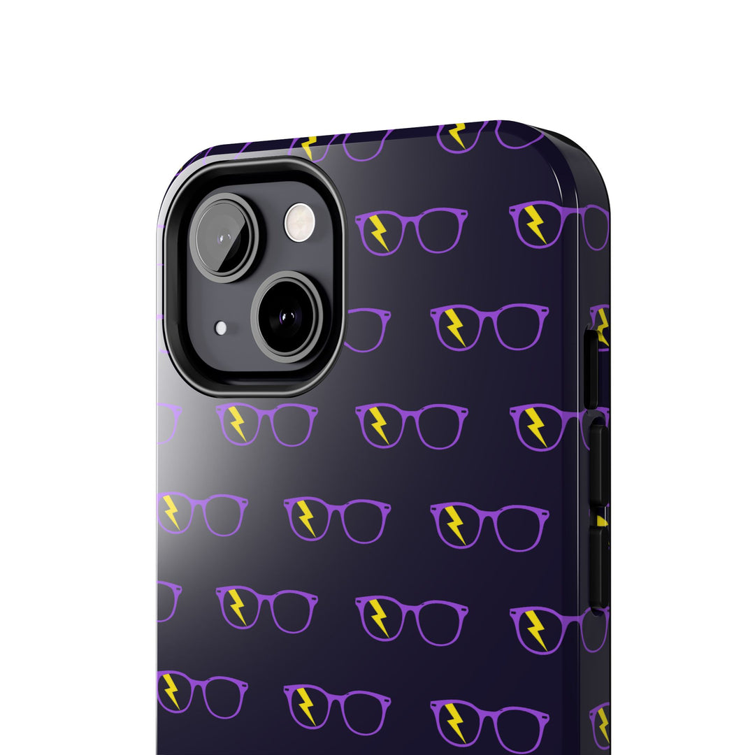 Purple/Yellow Glasses Pattern Tough Phone Case by Clan of Nerds