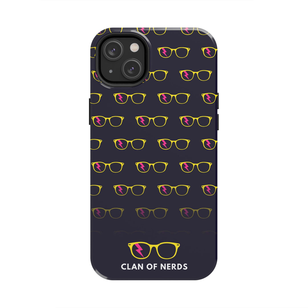Yellow/Pink Glasses Pattern Tough Phone Case by Clan of Nerds