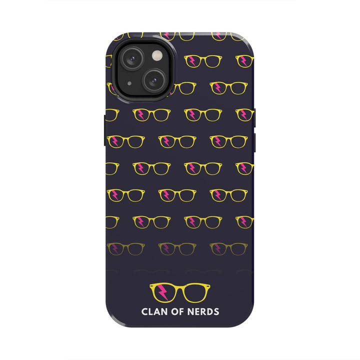 Yellow/Pink Glasses Pattern Tough Phone Case by Clan of Nerds