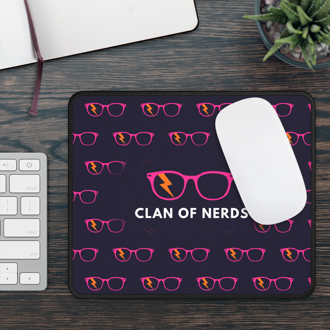 Pink/Orange Glasses Pattern Mouse Pad by Clan of Nerds
