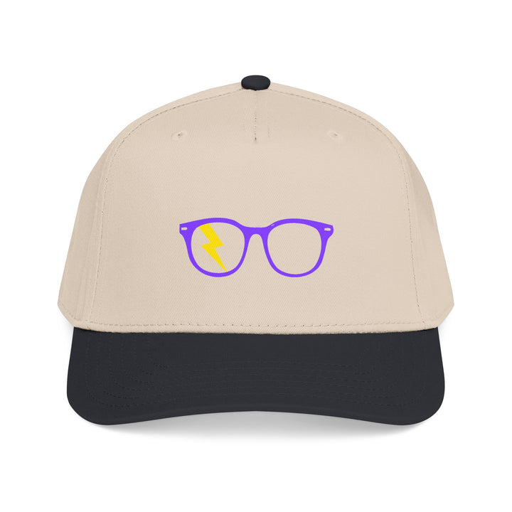 Purple/Yellow Glasses Cap in Black/Natural