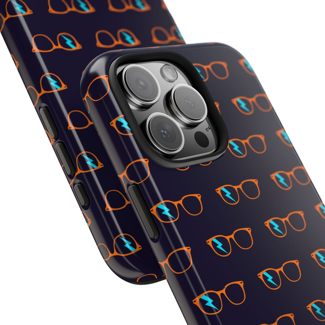 Orange/Cyan Glasses Pattern Tough Phone Case by Clan of Nerds