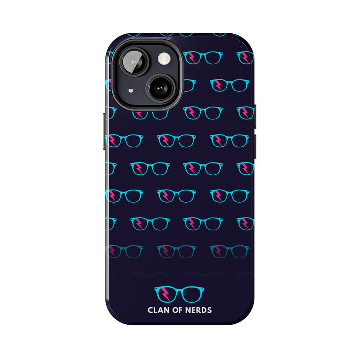 Cyan/Pink Glasses Pattern Tough Phone Case by Clan of Nerds