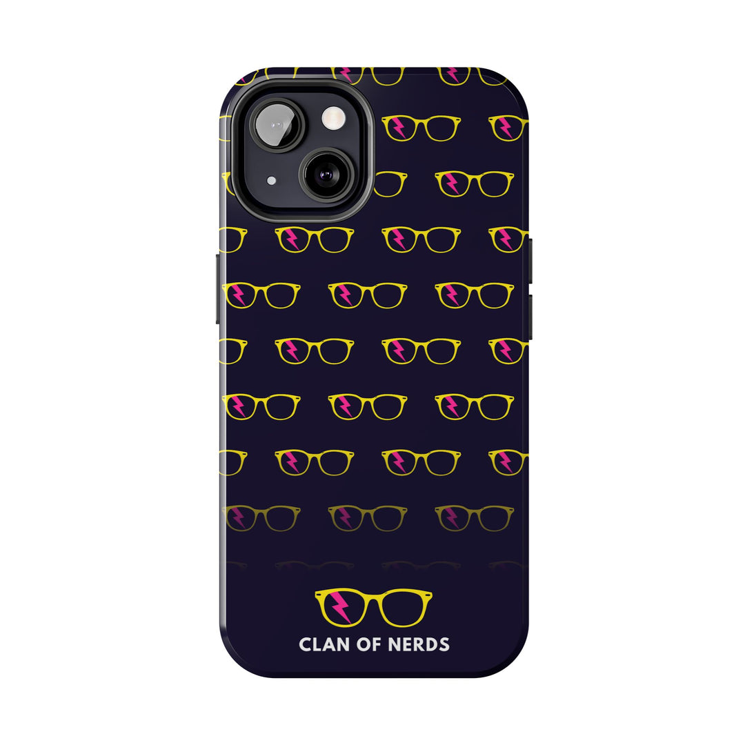 Yellow/Pink Glasses Pattern Tough Phone Case by Clan of Nerds
