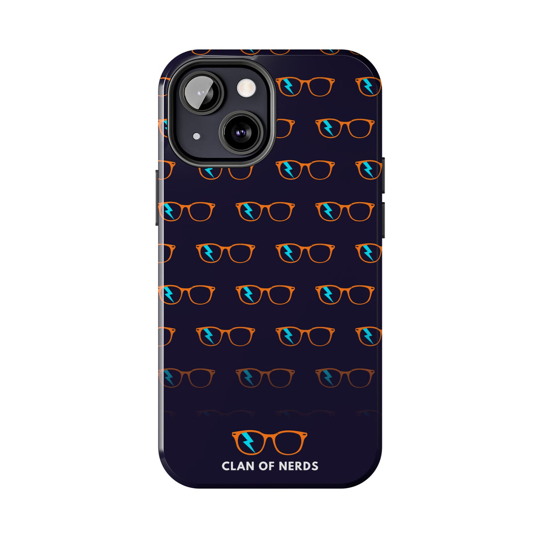 Orange/Cyan Glasses Pattern Tough Phone Case by Clan of Nerds