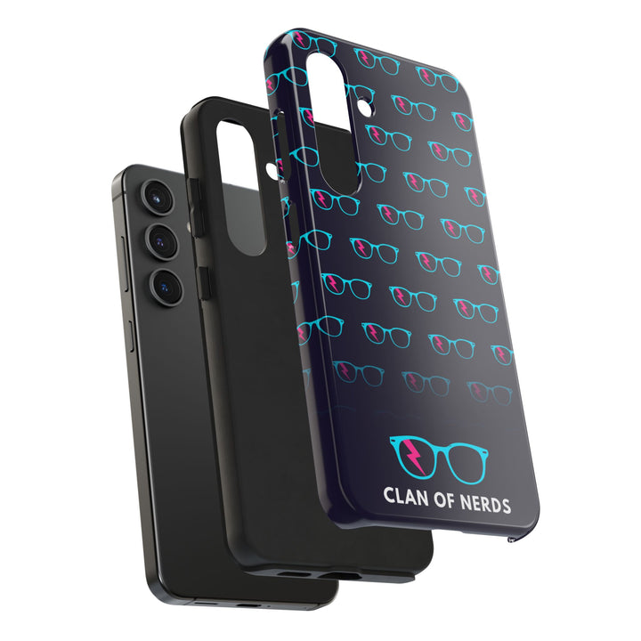 Cyan/Pink Glasses Pattern Tough Phone Case by Clan of Nerds