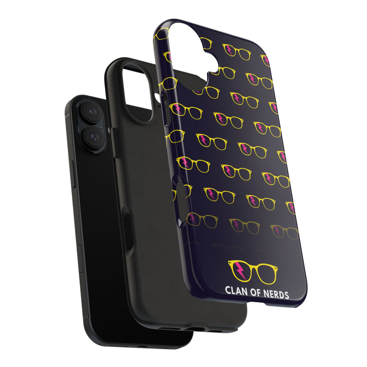 Yellow/Pink Glasses Pattern Tough Phone Case by Clan of Nerds