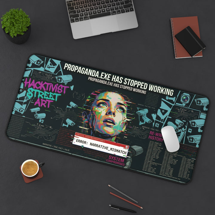 Propaganda Hacker Desk Mat by Clan of Nerds