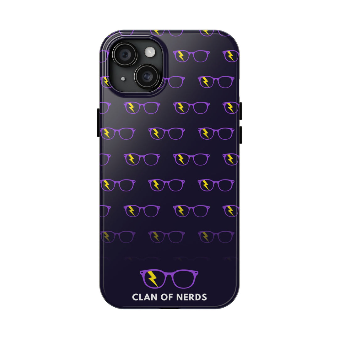 Purple/Yellow Glasses Pattern Tough Phone Case by Clan of Nerds