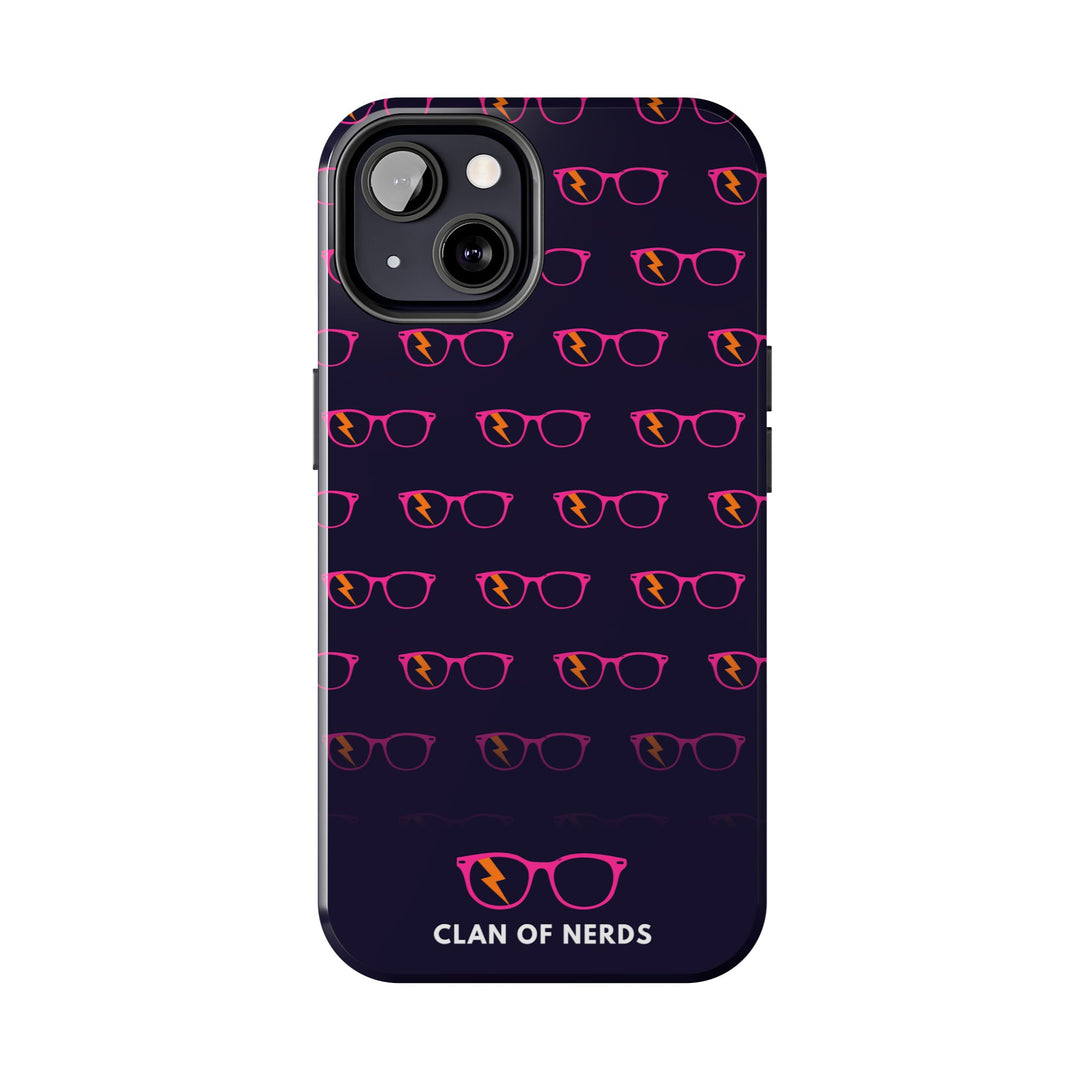Pink/Orange Glasses Pattern Tough Phone Case by Clan of Nerds