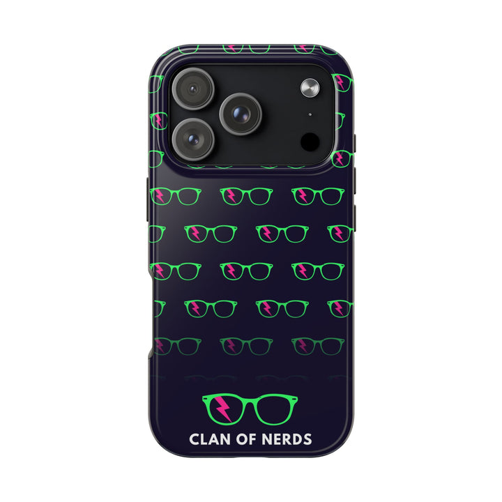 Green/Pink Glasses Pattern Tough Phone Case by Clan of Nerds