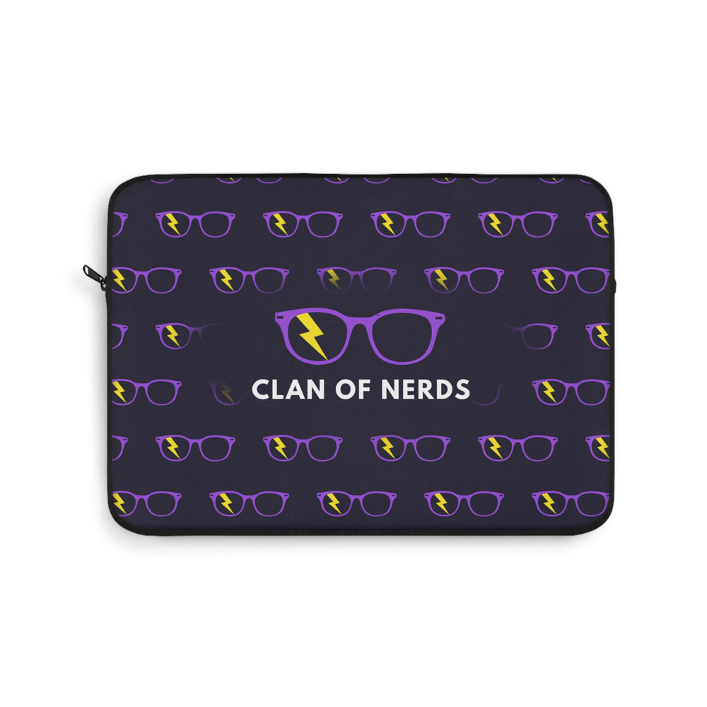 Purple/Yellow Glasses Pattern Laptop Sleeve by Clan of Nerds