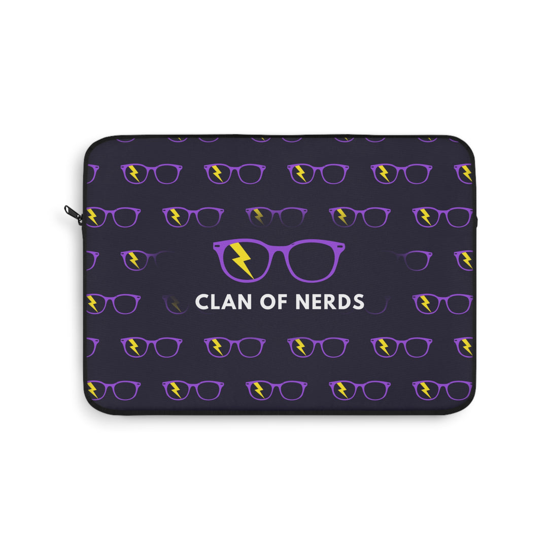 Purple/Yellow Glasses Pattern Laptop Sleeve by Clan of Nerds