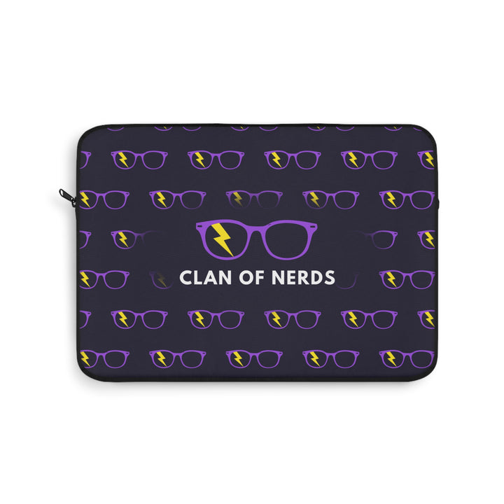 Purple/Yellow Glasses Pattern Laptop Sleeve by Clan of Nerds