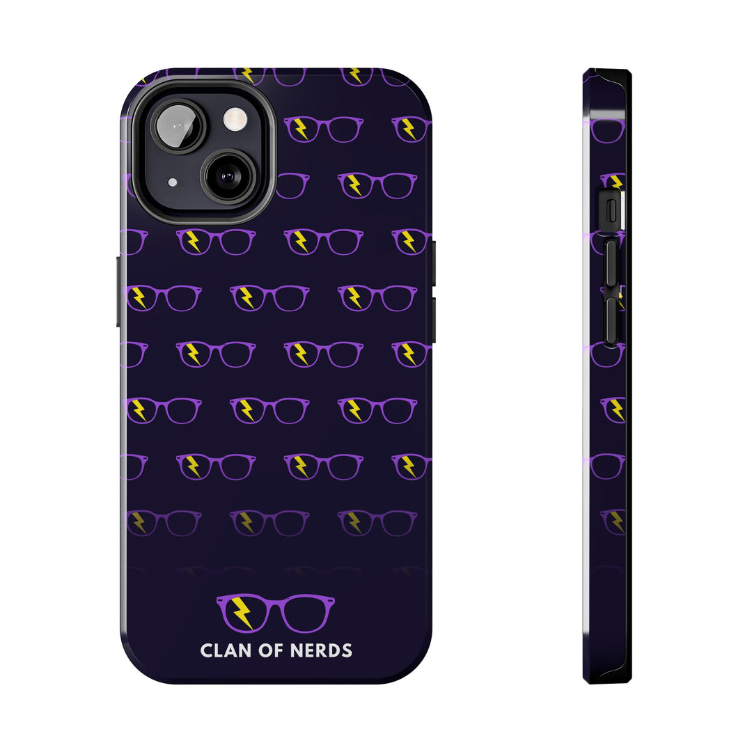 Purple/Yellow Glasses Pattern Tough Phone Case by Clan of Nerds