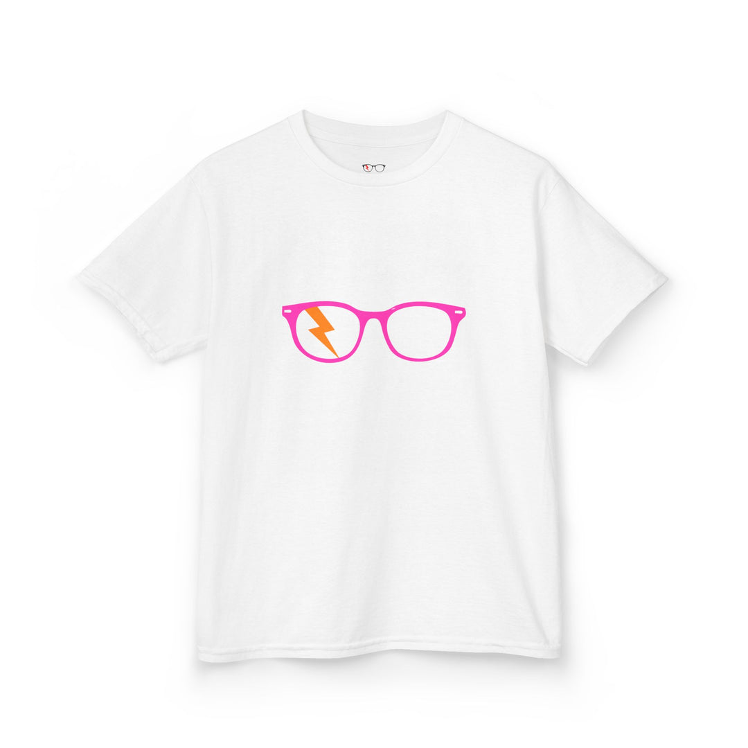 Pink/Orange Glasses Kids Tee by Clan of Nerds