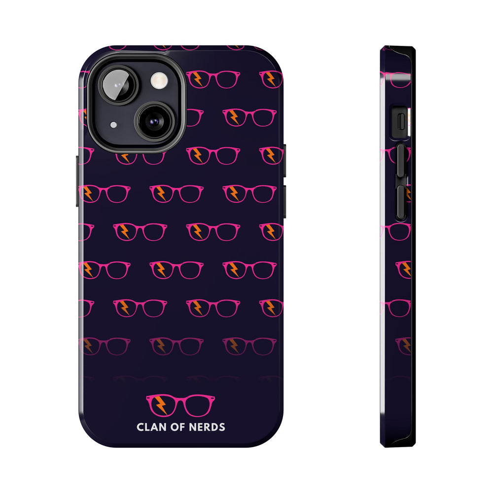 Pink/Orange Glasses Pattern Tough Phone Case by Clan of Nerds