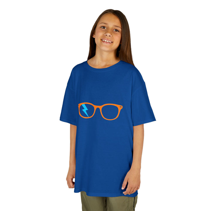 Orange/Cyan Glasses Kids Tee by Clan of Nerds