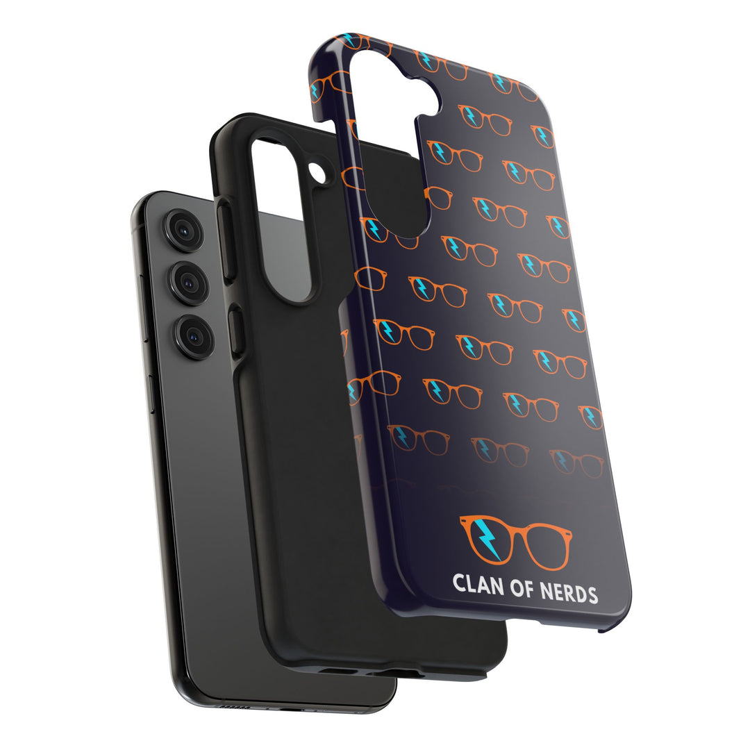 Orange/Cyan Glasses Pattern Tough Phone Case by Clan of Nerds