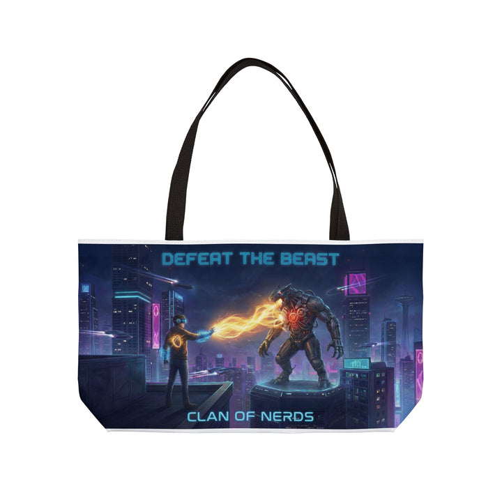 Defeat the Beast Tote Bag by Clan of Nerds