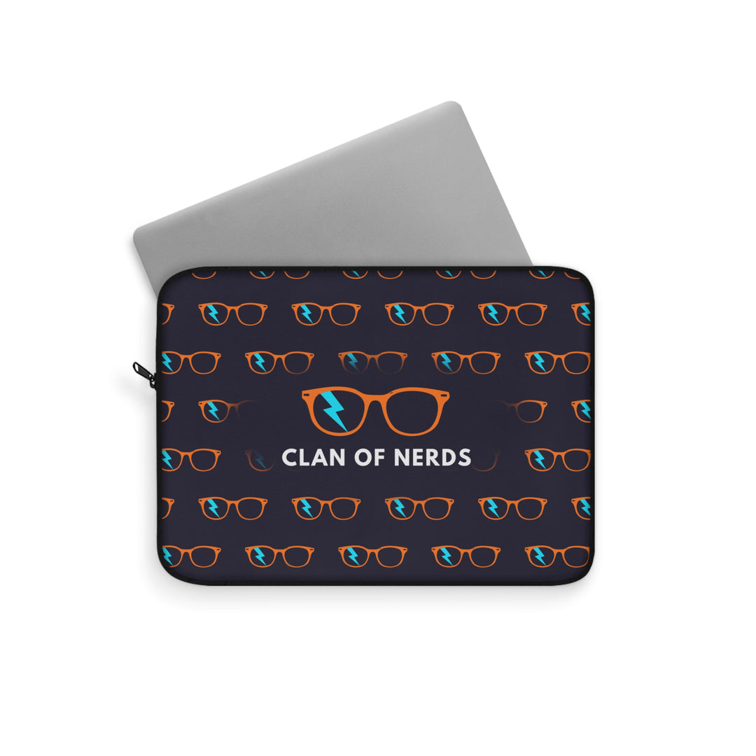 Orange/Cyan Glasses Pattern Laptop Sleeve by Clan of Nerds