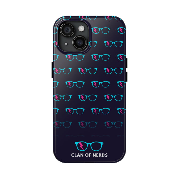 Cyan/Pink Glasses Pattern Tough Phone Case by Clan of Nerds