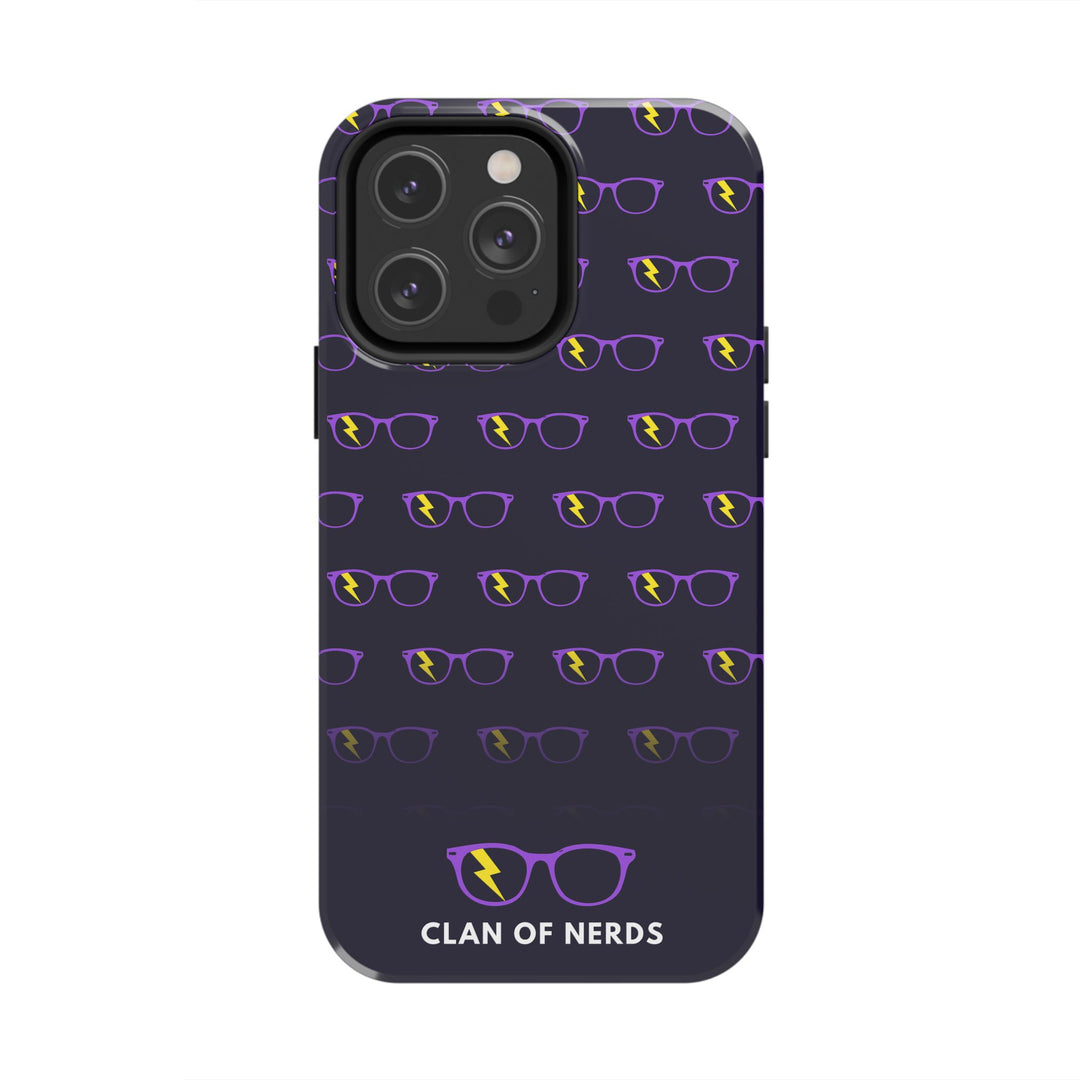 Purple/Yellow Glasses Pattern Tough Phone Case by Clan of Nerds