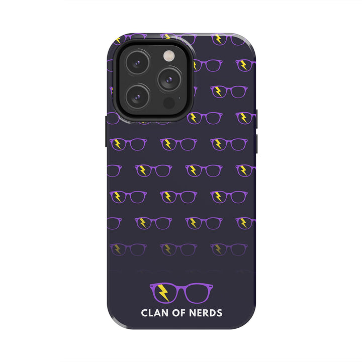 Purple/Yellow Glasses Pattern Tough Phone Case by Clan of Nerds