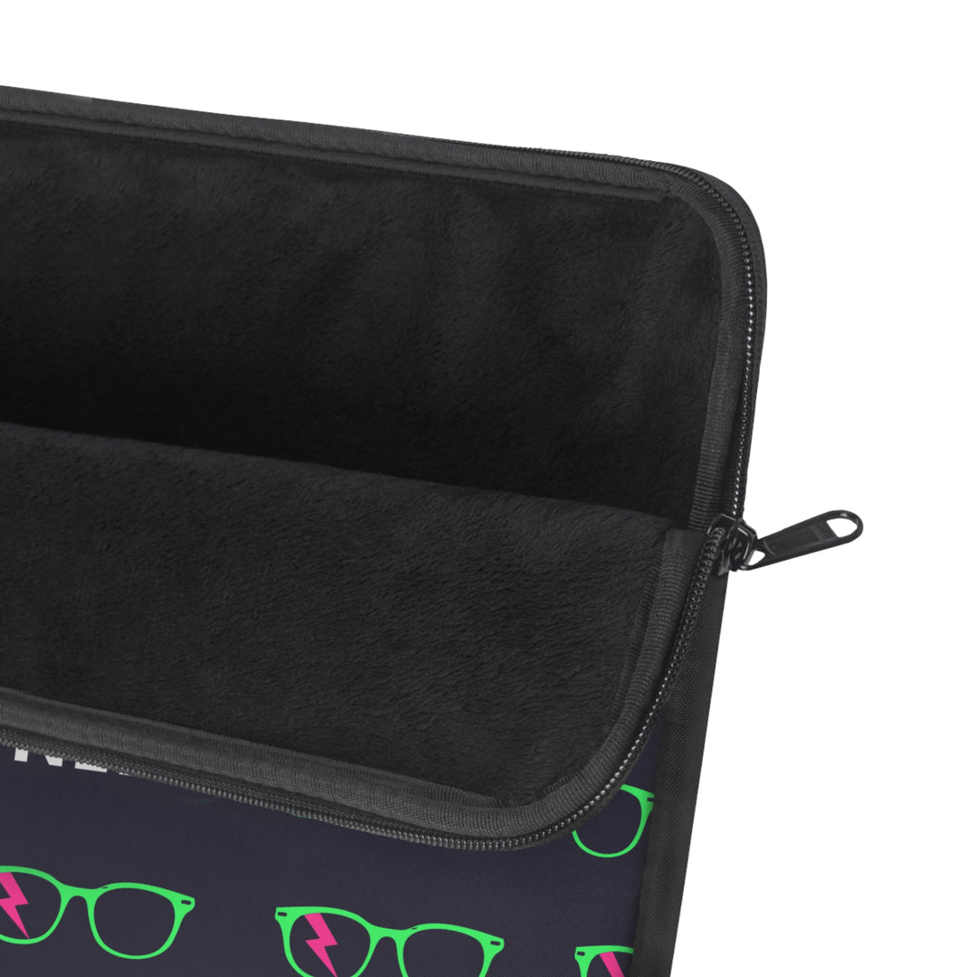Green/Pink Glasses Pattern Laptop Sleeve by Clan of Nerds