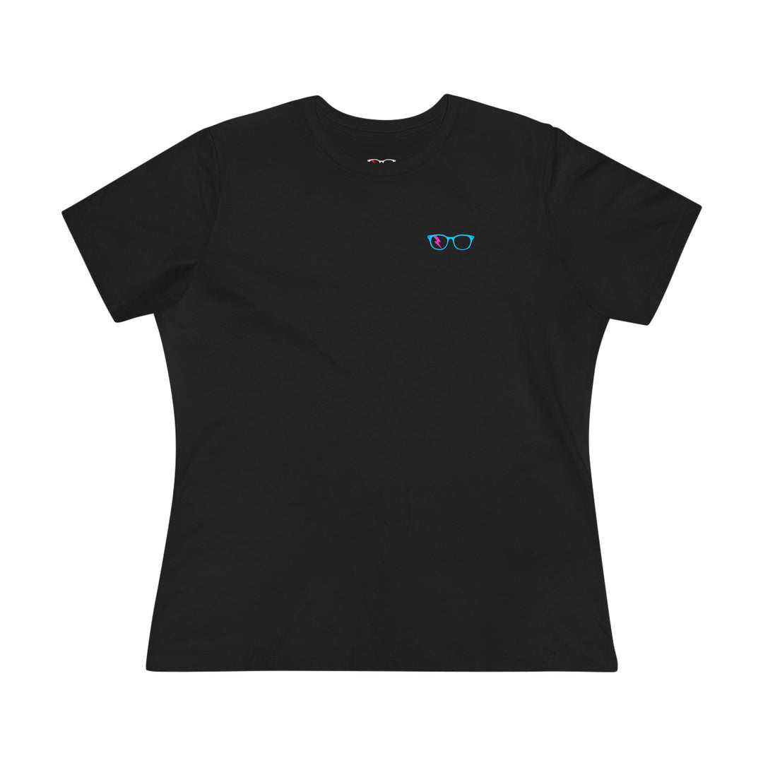 Cyan/Pink Glasses Women’s Tee by Clan of Nerds