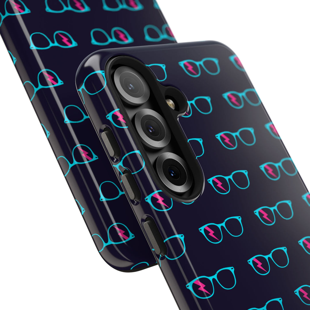 Cyan/Pink Glasses Pattern Tough Phone Case by Clan of Nerds