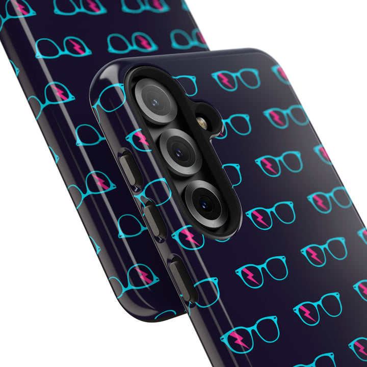 Cyan/Pink Glasses Pattern Tough Phone Case by Clan of Nerds