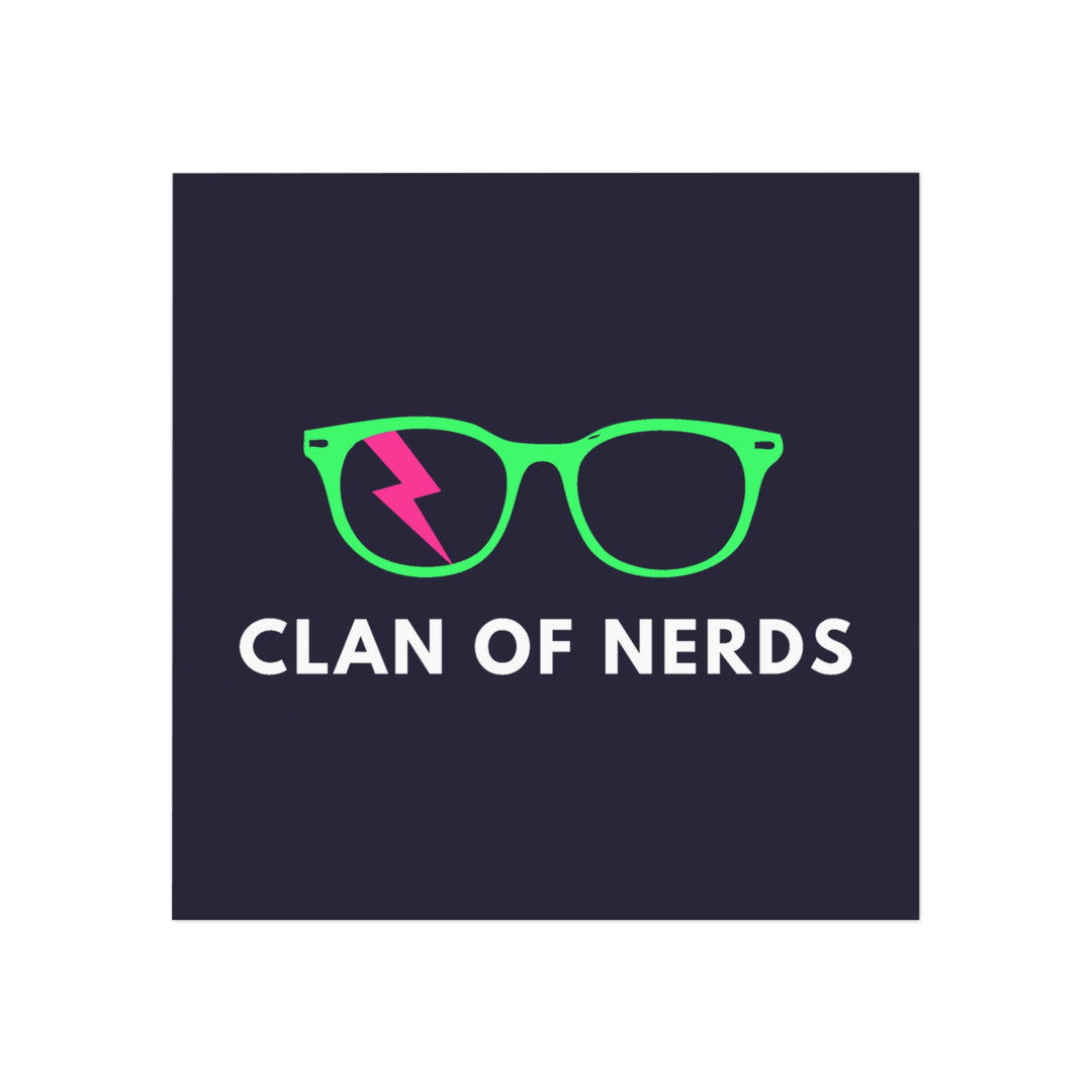 Green/Pink Glasses Square Magnet by Clan of Nerds