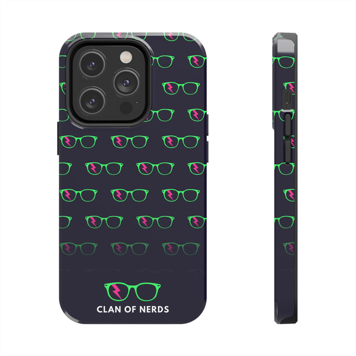 Green/Pink Glasses Pattern Tough Phone Case by Clan of Nerds