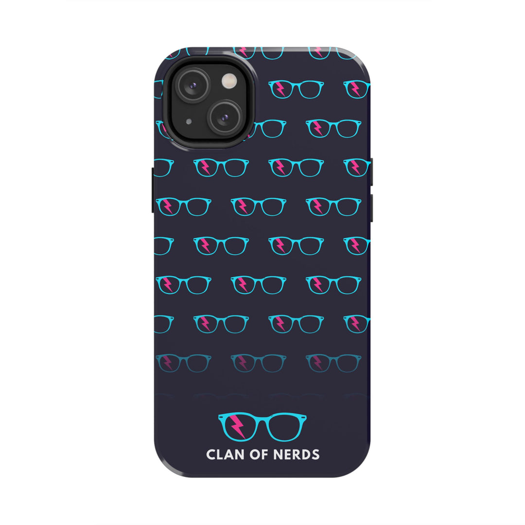 Cyan/Pink Glasses Pattern Tough Phone Case by Clan of Nerds