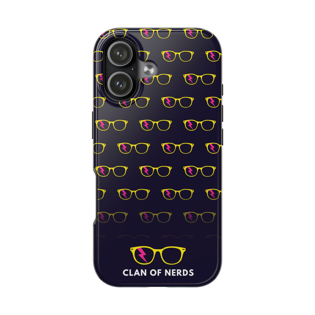 Yellow/Pink Glasses Pattern Tough Phone Case by Clan of Nerds