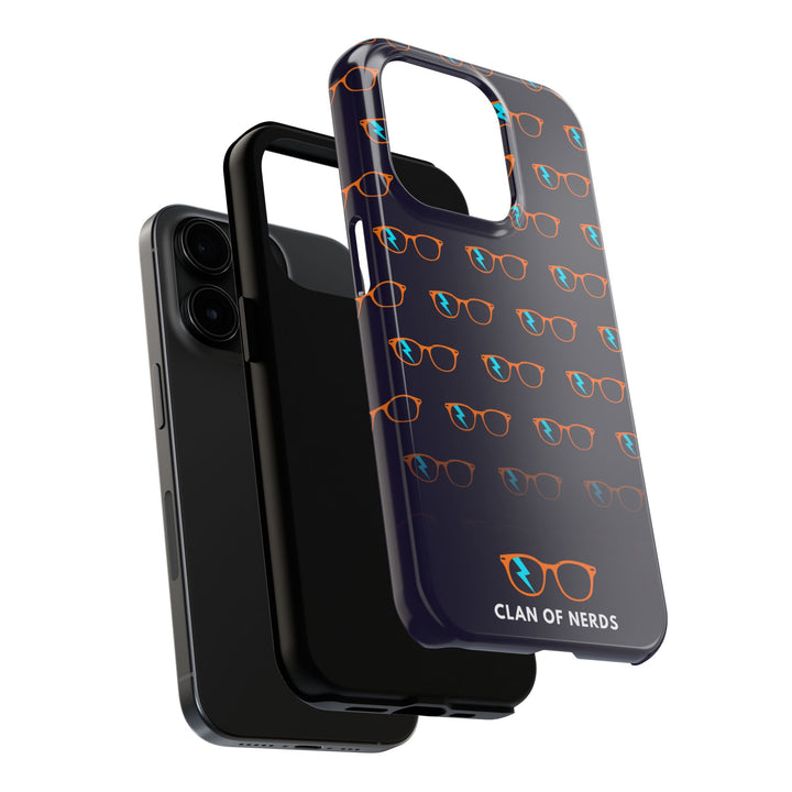 Orange/Cyan Glasses Pattern Tough Phone Case by Clan of Nerds