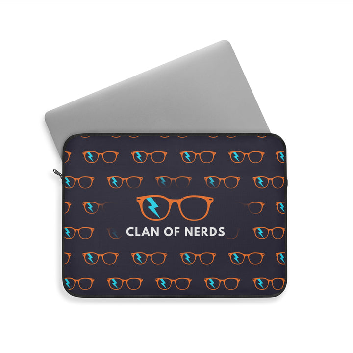 Orange/Cyan Glasses Pattern Laptop Sleeve by Clan of Nerds