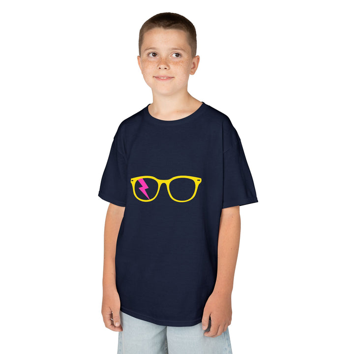 Yellow/Pink Glasses Kids Tee by Clan of Nerds