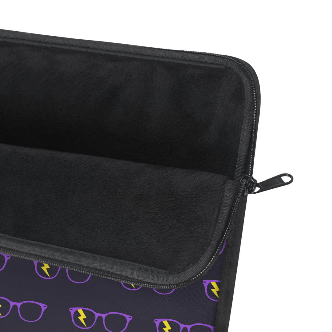 Purple/Yellow Glasses Pattern Laptop Sleeve by Clan of Nerds