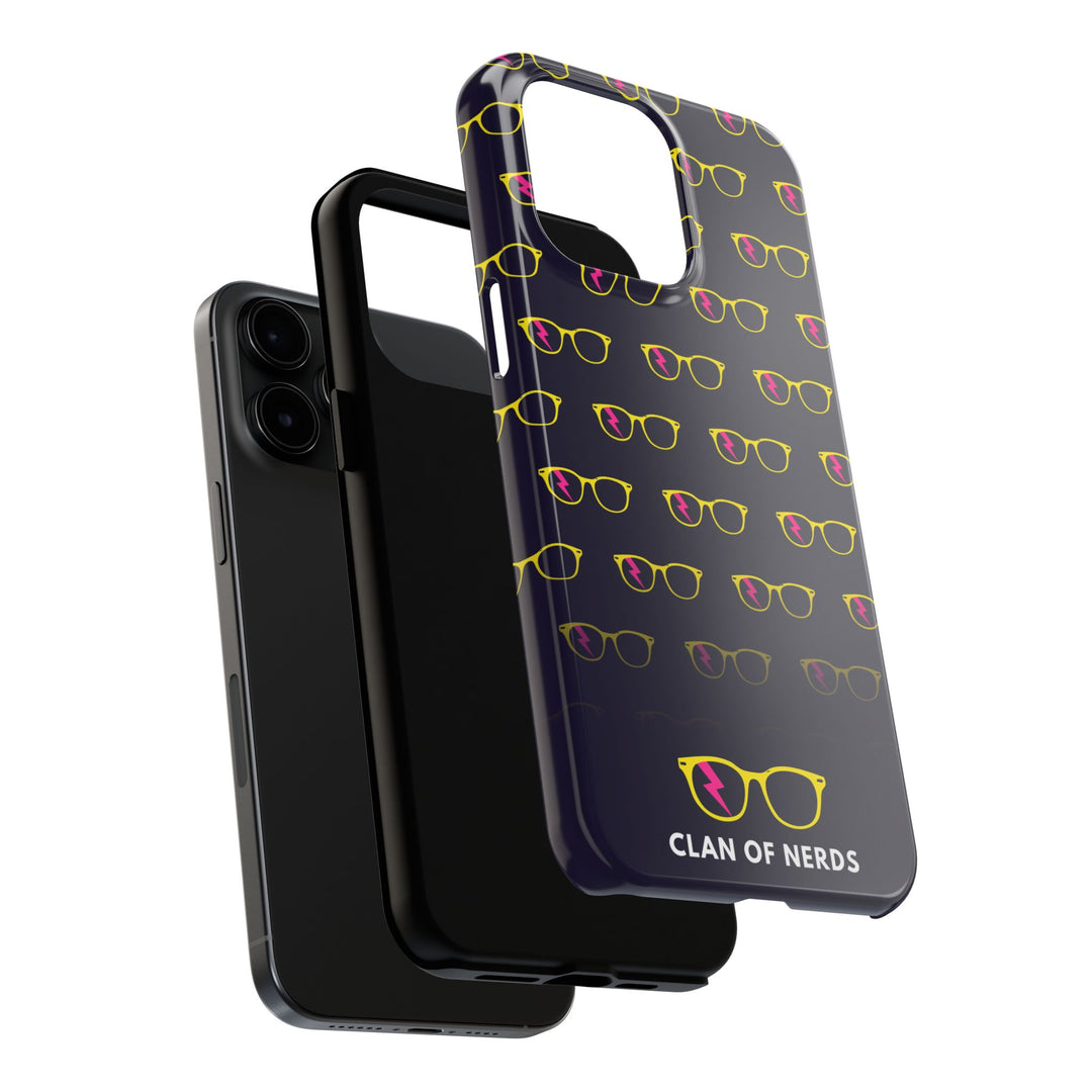 Yellow/Pink Glasses Pattern Tough Phone Case by Clan of Nerds