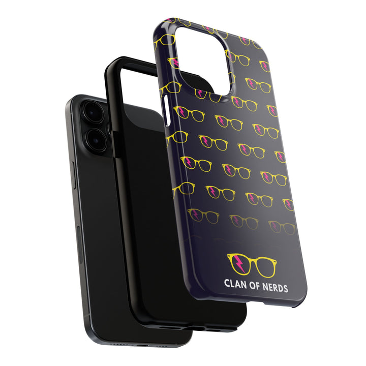 Yellow/Pink Glasses Pattern Tough Phone Case by Clan of Nerds